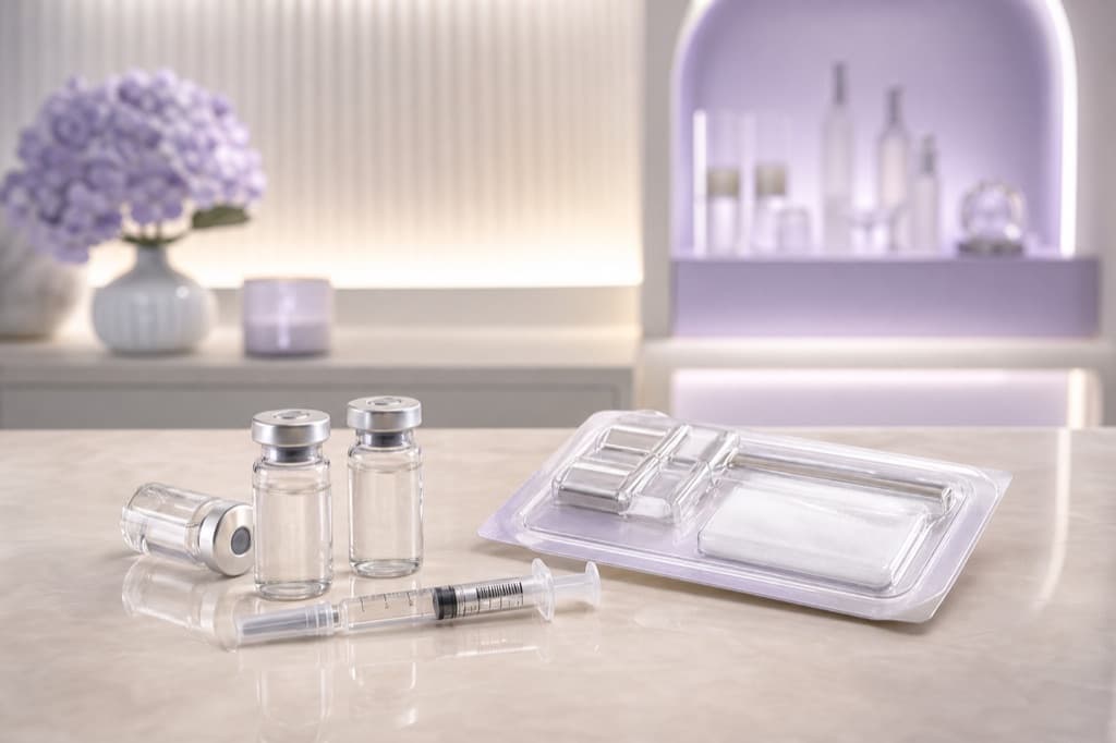 Branding-safe editorial image for Rejuran & PDRN Skin Boosters: varied visual style, cool ivory clinical atmosphere, no readable text